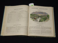 1874 WARREN'S NEW PRIMARY GEOGRAPYH BOOK - NICE COLOR MAPS - KD 2951D