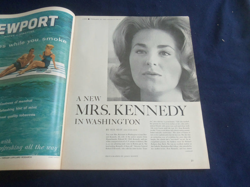 1963 FEBRUARY 26 LOOK MAGAZINE - JOAN KENNEDY IN WASHINGTON - LK 75