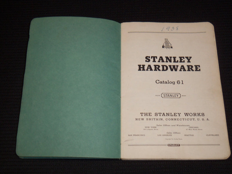 1938 STANLEY WORKS HARDWARE CATALOG NO. 61 - NEW BRITAIN CONNECTICUT - J 8083