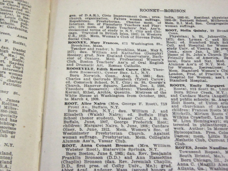 1914 WOMAN'S WHO'S WHO OF AMERICA BOOK EDITED BY JOHN WILLIAM LEONARD - KD 4752