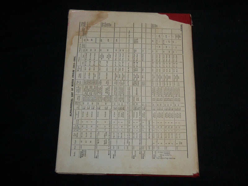 1964 MOTOR CYCLE INDEX 1913-1924 HARDCOVER BOOK - AUTOPRESS - KD 6886