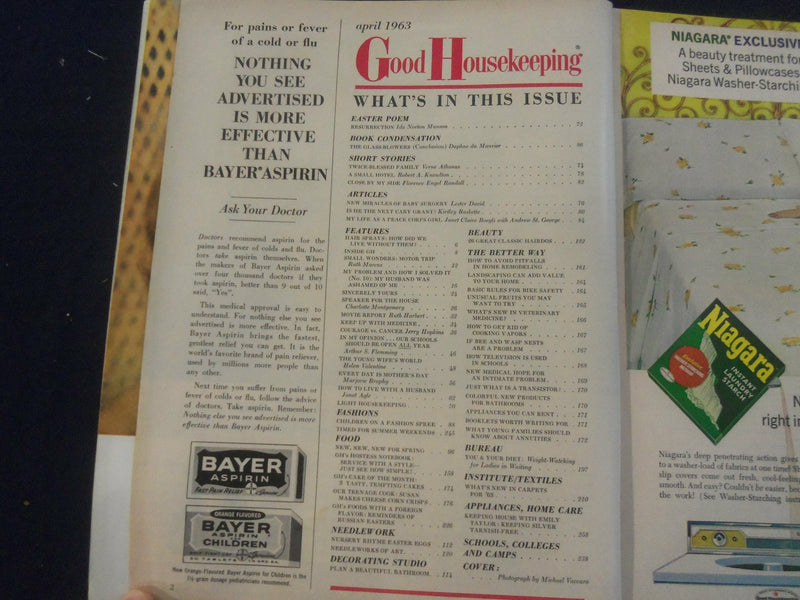 1963 APRIL GOOD HOUSEKEEPING MAGAZINE - NICE COVER, ARTICLES & ADS - F 252O