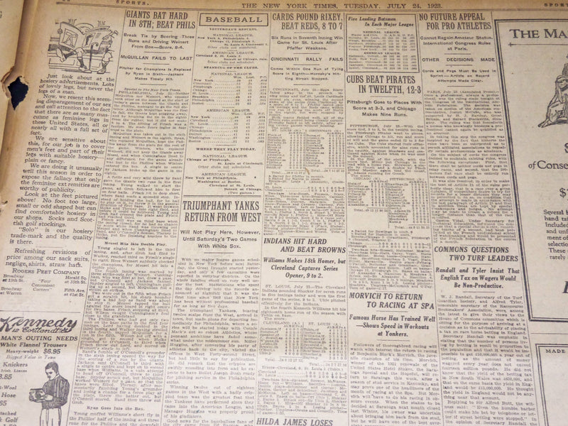 1923 JULY 24 NEW YORK TIMES - LEONARD RETAINS TITLE BEATS TENDLER - NT 7755