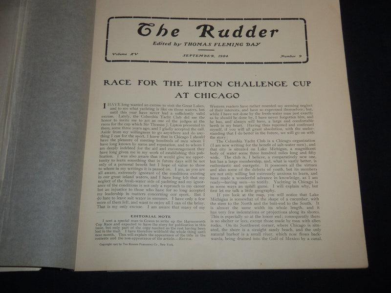 1904 SEPTEMBER THE RUDDER MAGAZINE - VOLUME 15 NO. 9 - NICE PHOTOS - J 9506