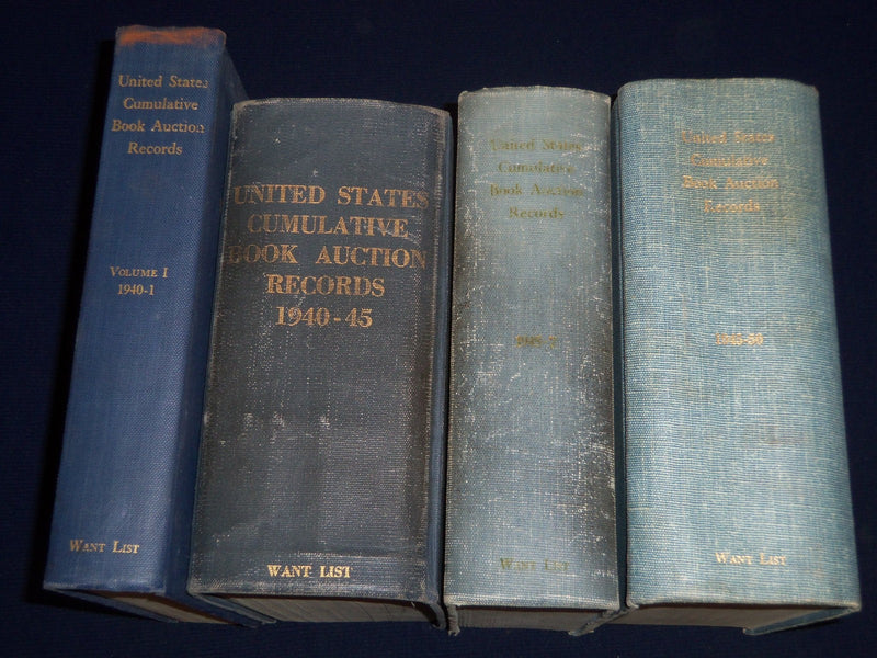 1940-1950 UNITED STATES CUMULATIVE BOOK AUCTION RECORDS LOT OF 4 - KD 1377