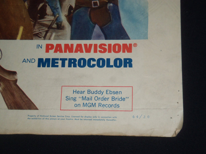 1964 MAIL ORDER BRIDE 1/2 SHEET MOVIE POSTER - BUDDY EBSEN, KEIR DULLEA - P 476