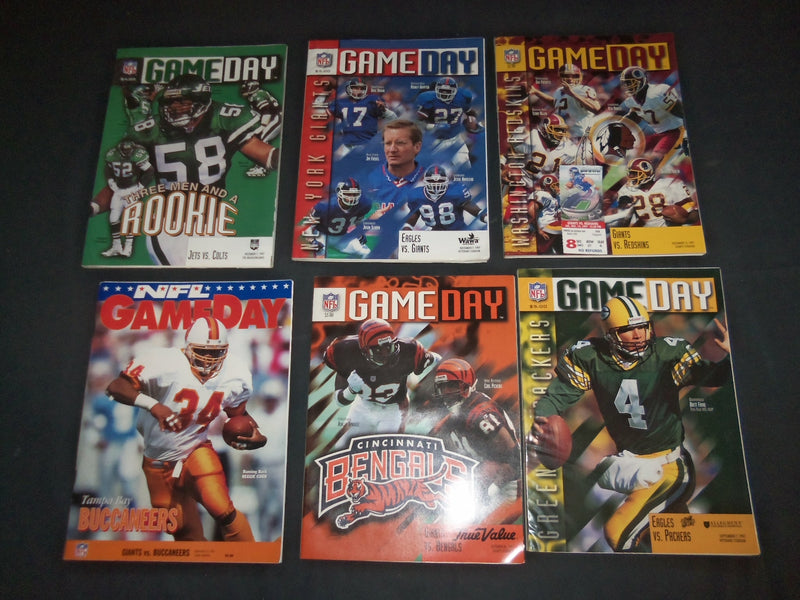 1993-1997 NFL GAMEDAY MAGAZINE - NY GIANTS -NY JETS -EAGLES - LOT OF 12- O 2440J