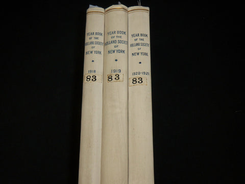 1918-1921 THE HOLLAND SOCIETY OF NEW YORK YEARBOOK LOT OF 3 - KD 3746
