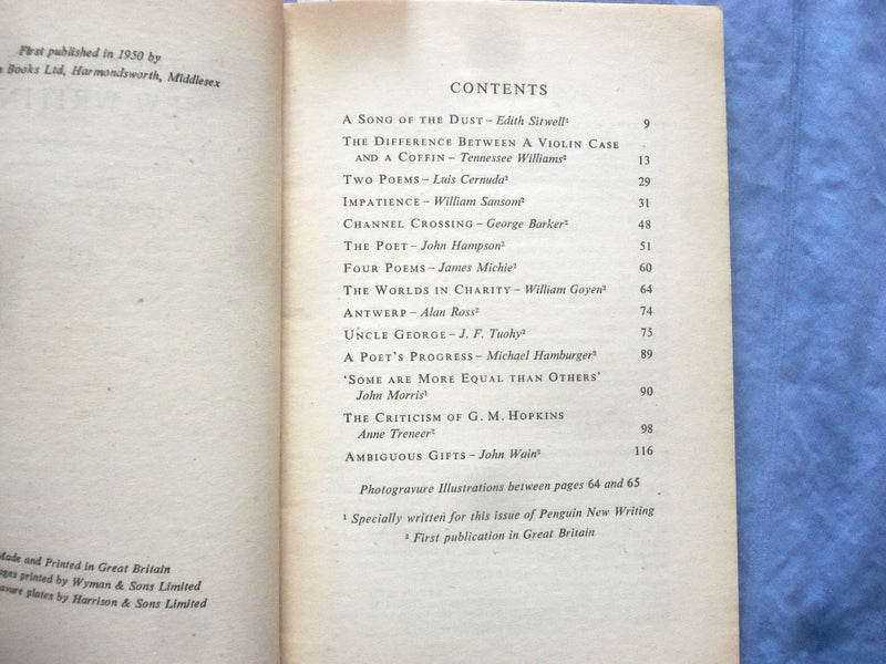 1950 THE PENGUIN NEW WRITING SOFTCOVER BOOK EDITED BY JOHN LEHMANN - K 307