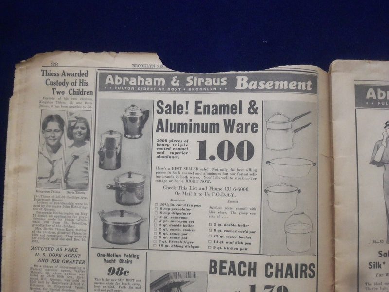1934 JUNE 3 SUNDAY NEWS NEWSPAPER - BROOKLYN SECTION - NP 6447