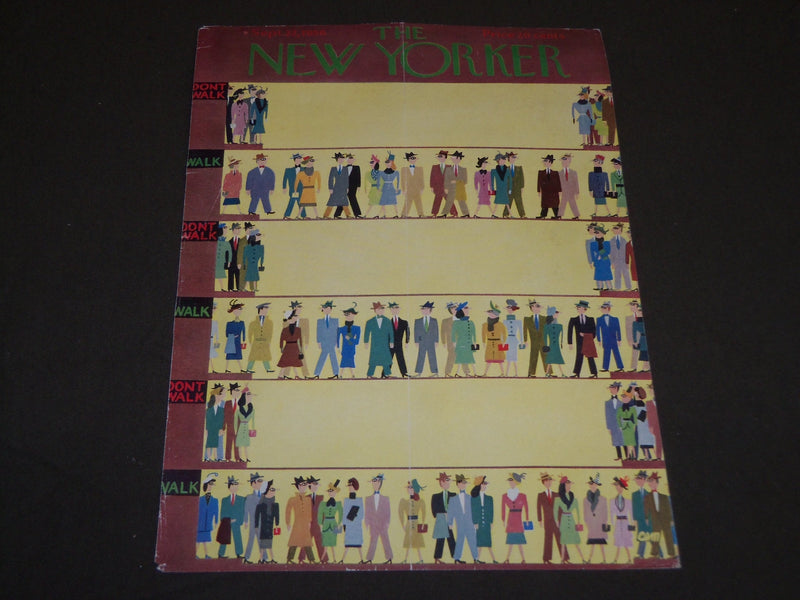 1956 SEPTEMBER 22 NEW YORKER MAGAZINE FRONT COVER ONLY - GREAT ART FOR FRAMING