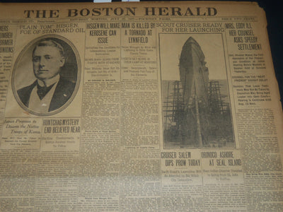 1907 JULY 27 THE BOSTON HERALD NEWSPAPER - MRS. EDDY ILL - BH 259