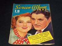 1937 SCREEN ALBUM MAGAZINE - MYRNA LOY & WARNER BAXTER FRONT COVER - E 16500