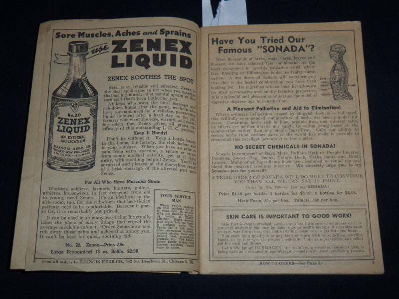 1945 ILLINOIS HERB CO. HEALTHWAY PRODUCTS ALMANAC - J 8849