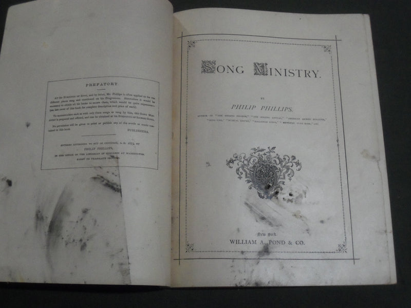 1873 PHILIP PHILLIPS SONG MINISTRY LOT OF 2 - EVENING OF SACRED SONG - J 2605