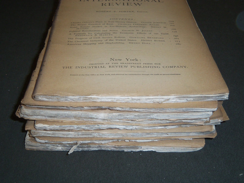 1882-1883 THE INTERNATIONAL REVIEW MAGAZINE LOT OF 8 - GREAT ARTICLES - WR 867