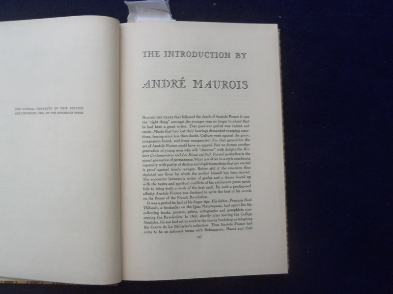 1942 THE GODS ARE A-THIRST HARDCOVER BOOK BY ANATOLE FRANCE - KD 8611