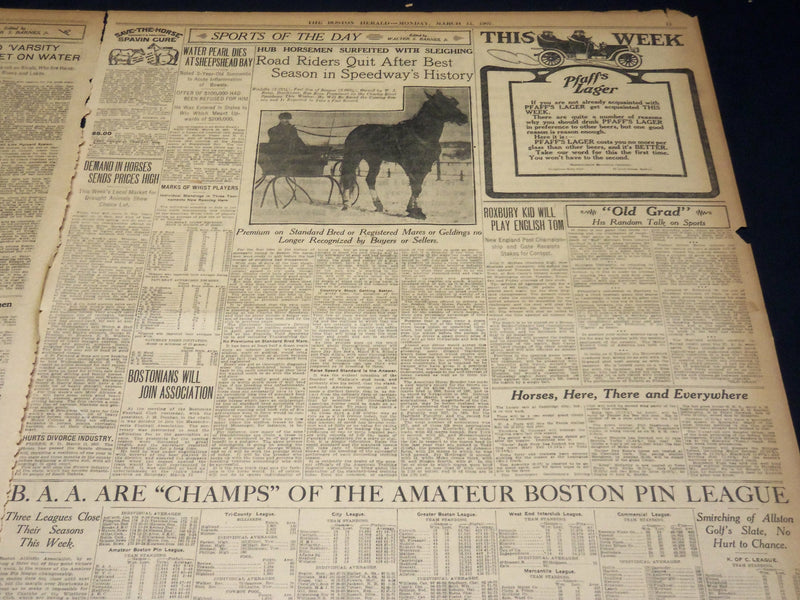 1907 MARCH 11 THE BOSTON HERALD - INJUCTION LIKELY IN MRS. EDDY SUIT - BH 386