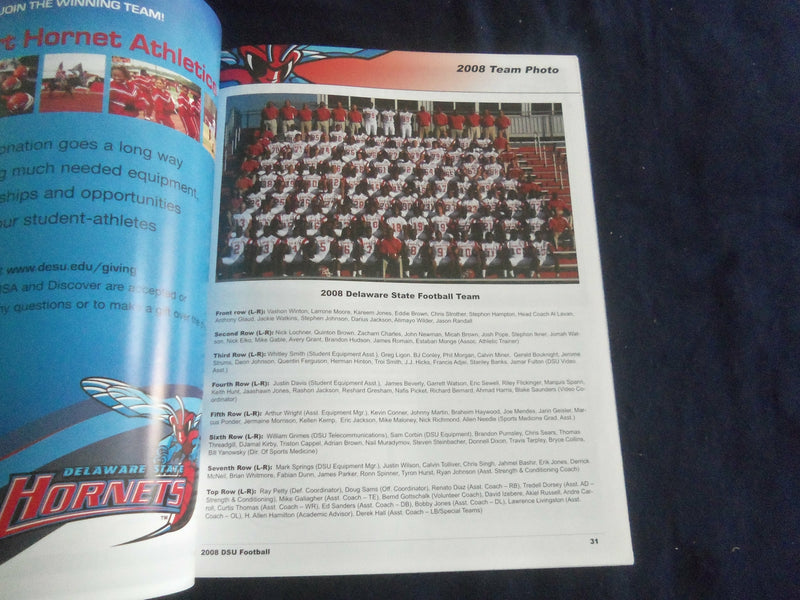 2008 SEP 4 FOOTBALL PROGRAM - DELAWARE STATE UNIV VS FLORIDA A&M UNIV - SP 1217B