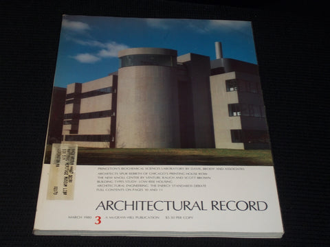 1980 MARCH ARCHITECTURAL RECORD MAGAZINE - PRINCETON'S BIOCHEMICAL - E 5967