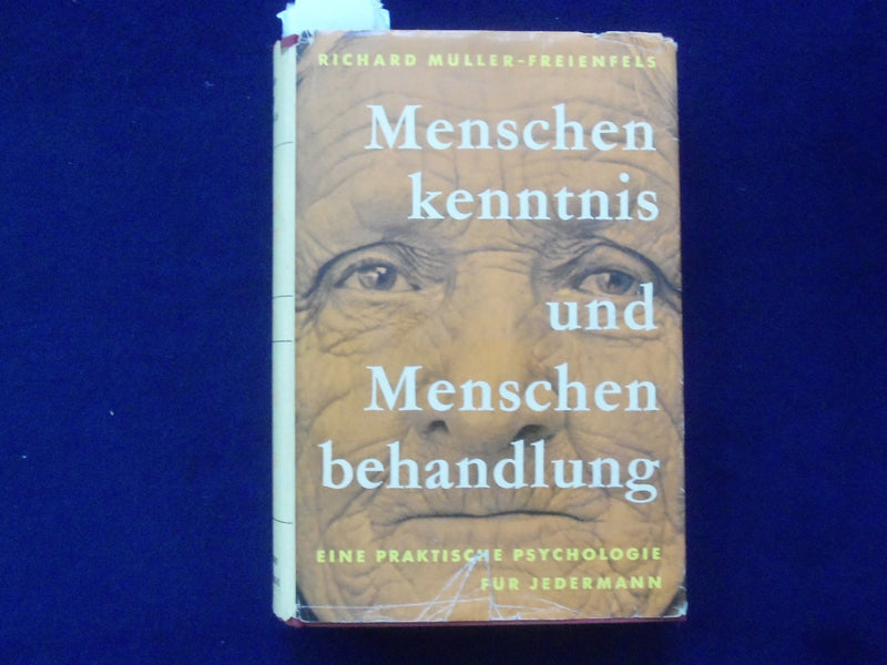 1951 MENSCHEN KENNTNIS HARDCOVER BOOK-RICHARD MULLER-FREIENFELS-GERMAN - KD 9002