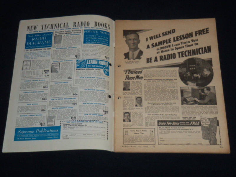 1943 JUNE RADIO CRAFT MAGAZINE - NICE ILLUSTRATIONS - J 9516