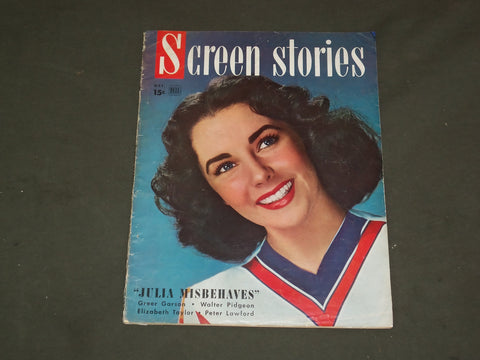 1948 OCTOBER SCREEN STORIES MAGAZINE - ELIZABETH TAYLOR COVER - M 98