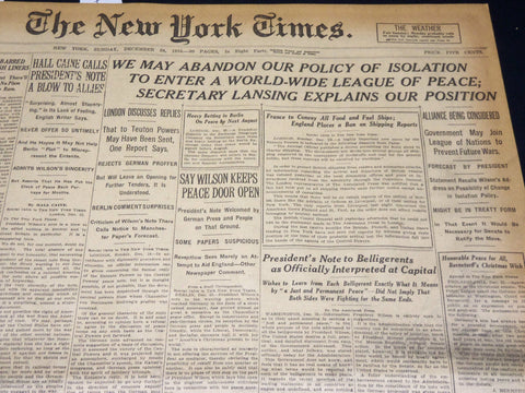 1916 DECEMBER 24 NEW YORK TIMES - WE MAY ABANDON POLICY OF ISOLATION - NT 8647