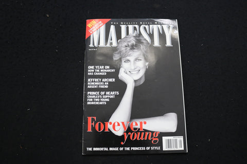 1998 AUGUST MAJESTY MAGAZINE - PRICESS DIANA FOREVER YOUNG COVER - SP 4181N