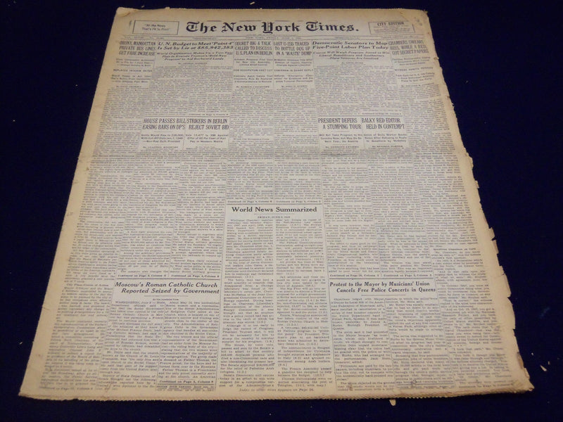 1949 JUNE 3 NEW YORK TIMES - CHAMBERS SWEARS HISS, GOT SECRET PAPERS - NT 1507
