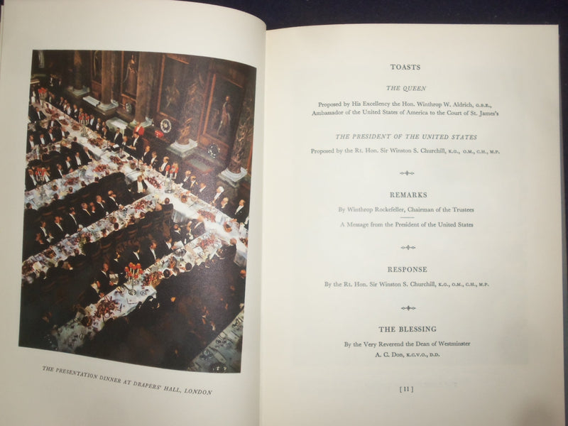 1957 PROCEEDINGS OF WILLIAMSBURG AWARD TO CHURCHILL HARDCOVER BOOK BY - KD 9076