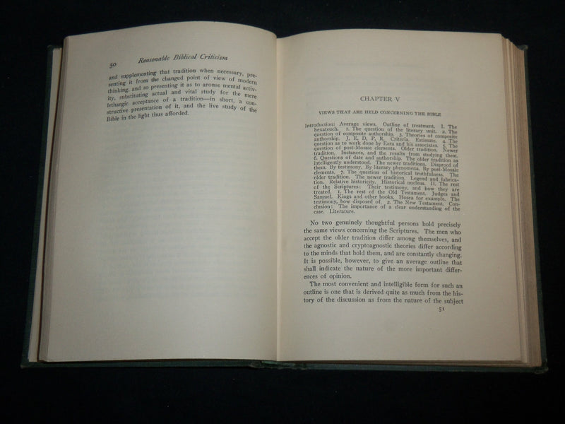 1911 REASONABLE BIBLICAL CRITICISM HARDCOVER BOOK BY WILLIS J. BEECHER - KD 6615