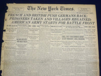 1918 APRIL 1 NEW YORK TIMES -AMERICAN ARMY STARTS FOR BATTLEFRONT - NT 8198