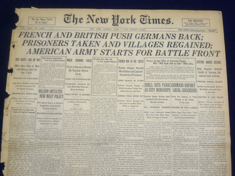 1918 APRIL 1 NEW YORK TIMES -AMERICAN ARMY STARTS FOR BATTLEFRONT - NT 8198