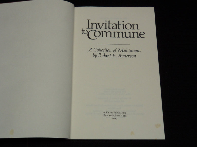 1980 INVITATION TO COMMONE BOOK SIGNED BY ROBERT ANDERSON - KD 7724