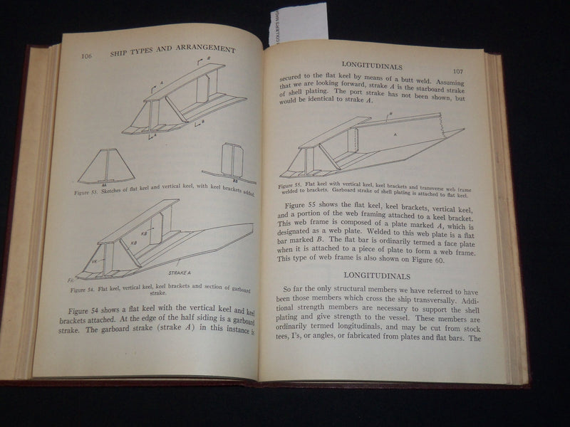 1942 SHIP STRUCTURE AND BLUEPRINT READING HARDCOVER BOOK BY H. L. HEED - KD 2630