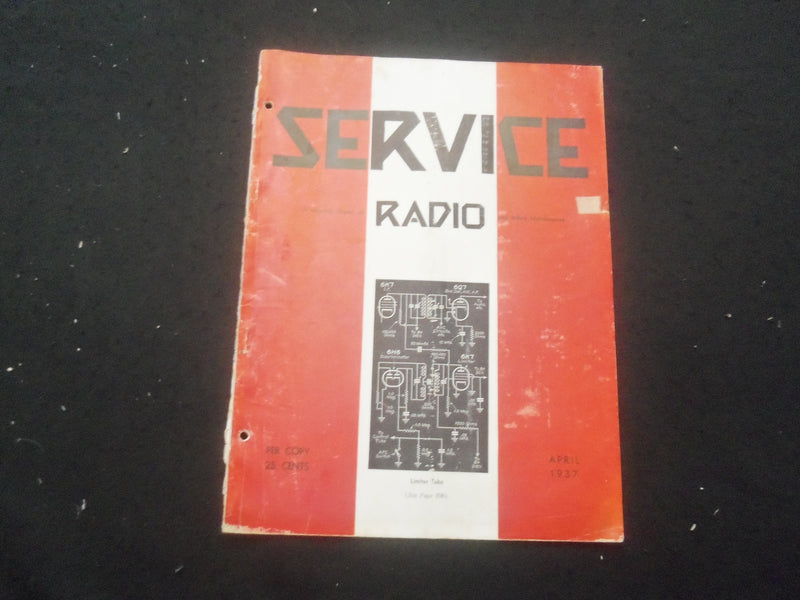 1937 APRIL SERVICE MAGAZINE - MONTHLY DIGEST OF RADIO & ALLIED MAINT. - B 433C