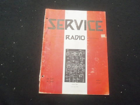 1937 APRIL SERVICE MAGAZINE - MONTHLY DIGEST OF RADIO & ALLIED MAINT. - B 433C