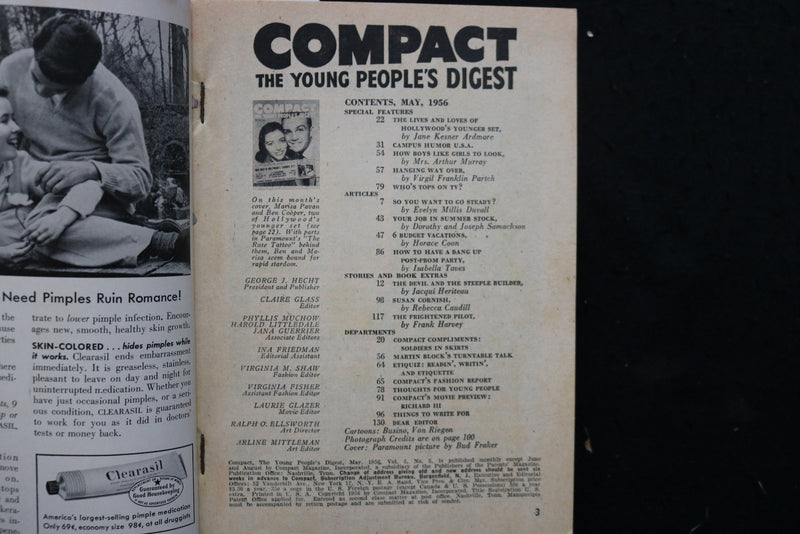 1956 MAY COMPACT MAGAZINE - MARISA PAVAN & BEN COOPER COVER - K 411