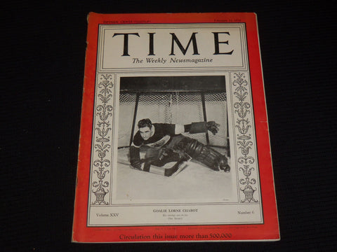 1935 FEBRUARY 11 TIME MAGAZINE - LORNE CHABOT - T 456