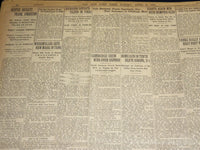 1922 APRIL 2 NEW YORK TIMES NEWSPAPER - 6,000 COAL MINES ARE IDLE - NT 8573