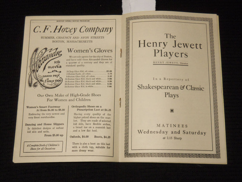 1915 BOSTON OPERA HOUSE PROGRAM - ROMEO & JULIET - K 590