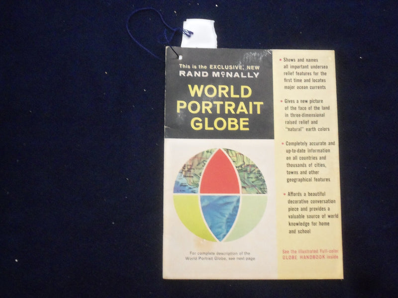 1964 RAND MCNALLY WORLD PORTRAIT GLOBE SOFTCOVER BOOK - J 9663