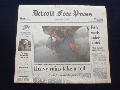 1996 JUNE 19 DETROIT FREE PRESS NEWSPAPER - FAA OUTS SAFETY CHIEF - NP 7264