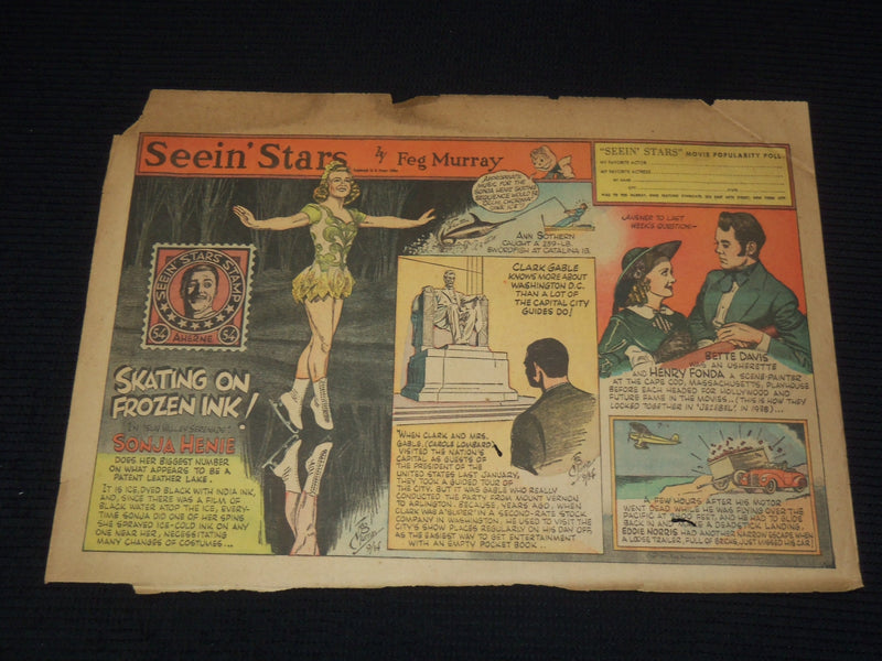 1940-1944 SEEIN' STARS NEWSPAPER COLOR COMIC STRIPS - LOT OF 7 - NP 9180