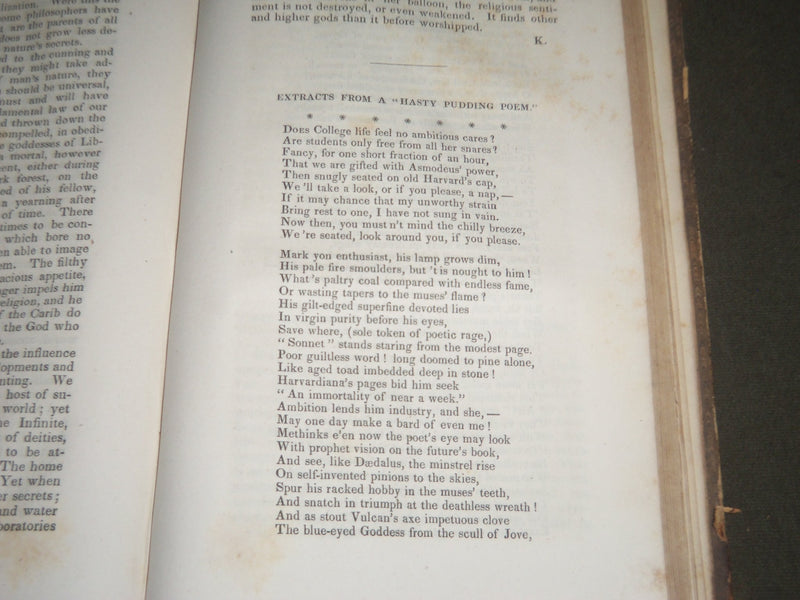 1837-1838 THE HARVARDIANA BOUND VOLUME NO. 4 - JAMES RUSSELL LOWELL - KD 4407