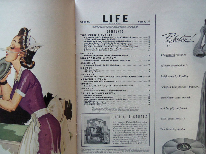 1942 MARCH 16 LIFE MAGAZINE - INFANTRYMAN PRIVATE TEED - L 278