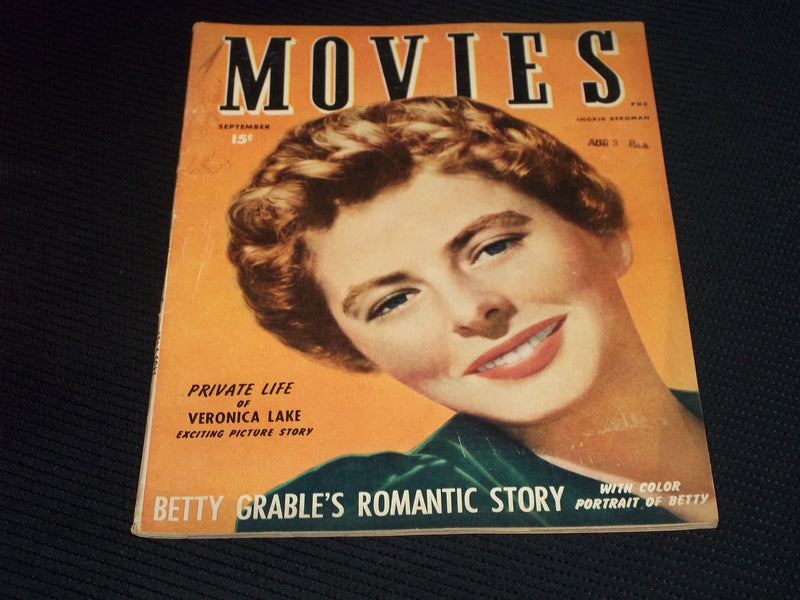 1943 SEPTEMBER MOVIES MAGAZINE - INGRID BERGMAN FRONT COVER - E 15214