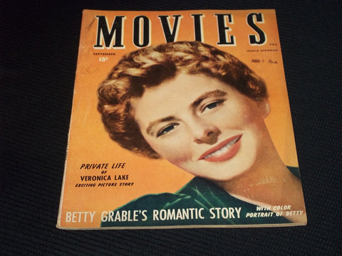 1943 SEPTEMBER MOVIES MAGAZINE - INGRID BERGMAN FRONT COVER - E 15214