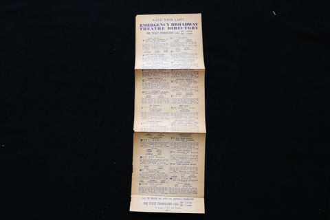 1960'S EMERGENCY BROADWAY THEATRE DIRECTORY - ZERO MOSTEL - UTA HAGEN - K 1904